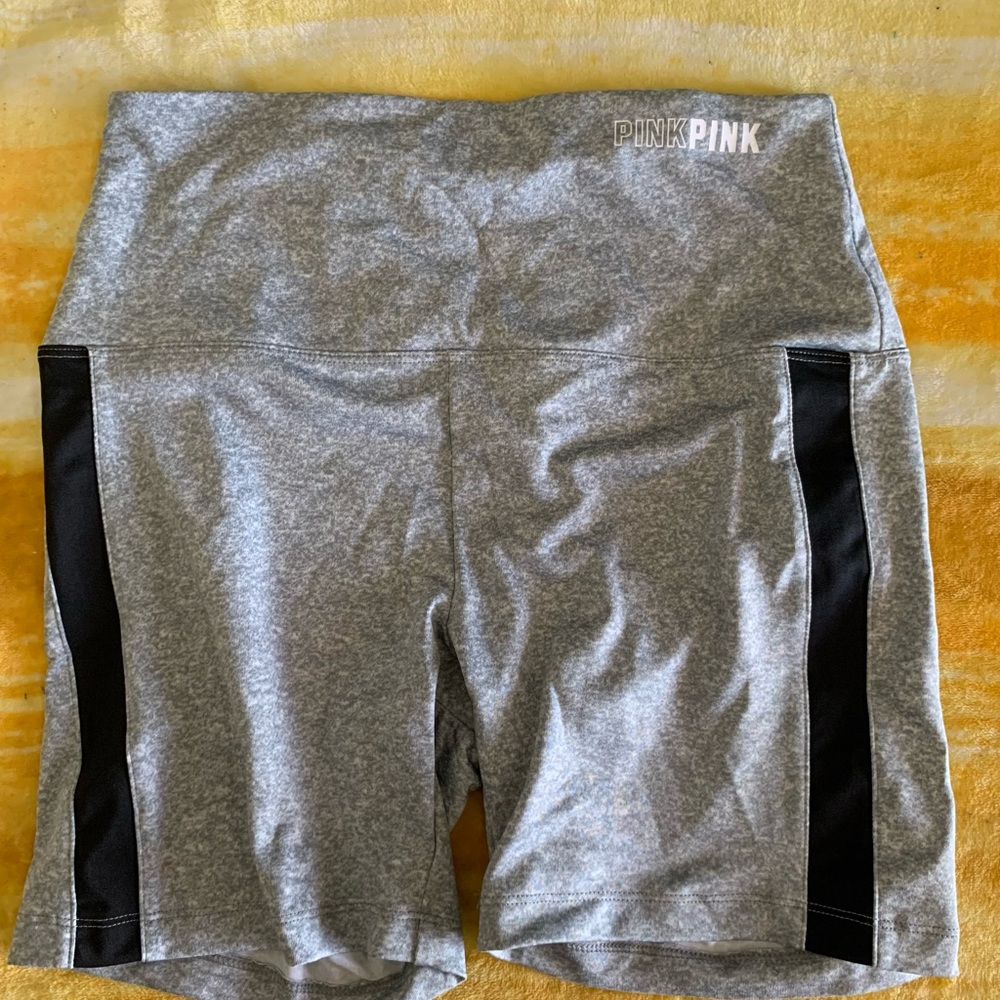 PINK Bike Shorts. Gray and Black. Size Medium (M). Like New.